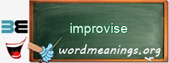 WordMeaning blackboard for improvise